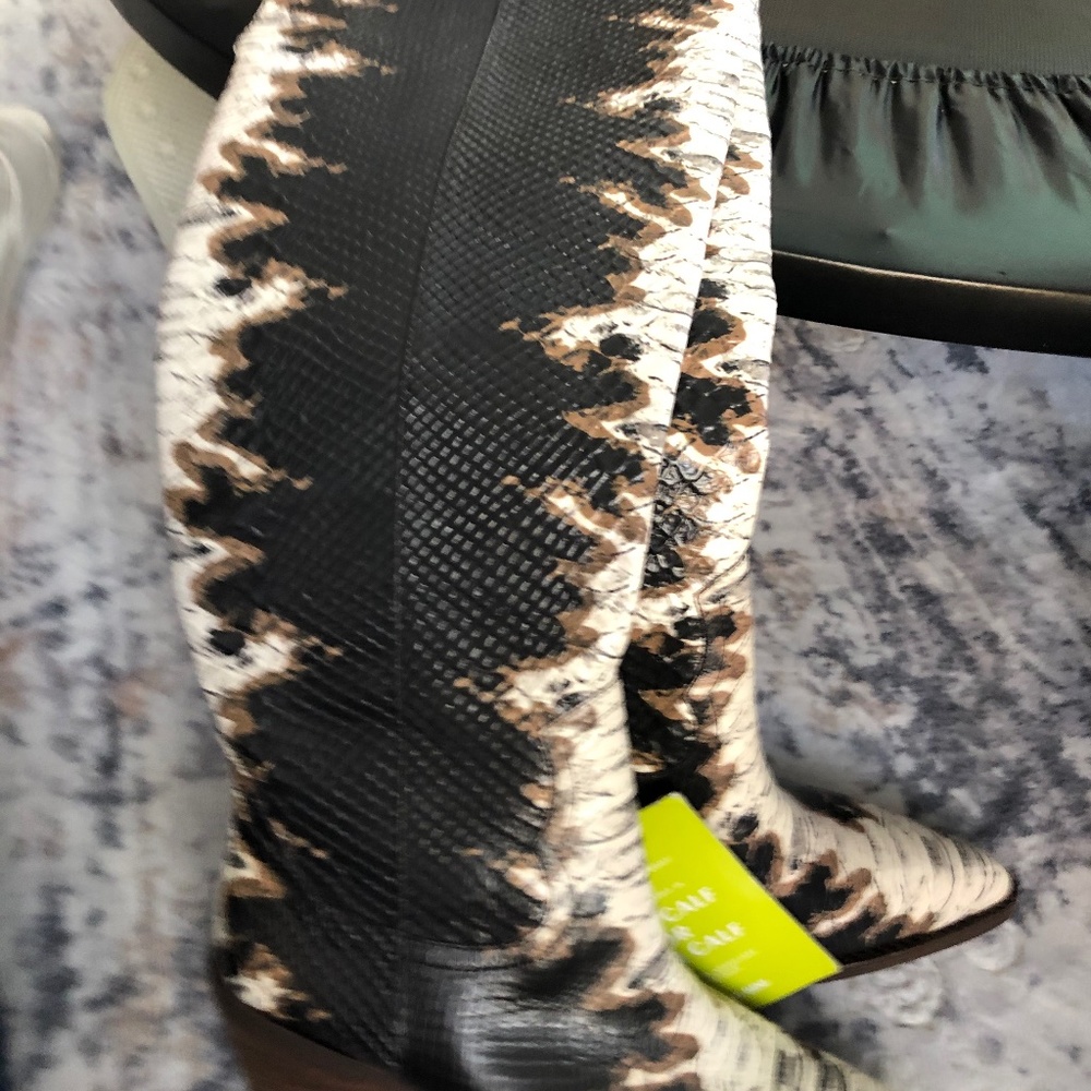 Gianni Bini Reptile design leather tall boot